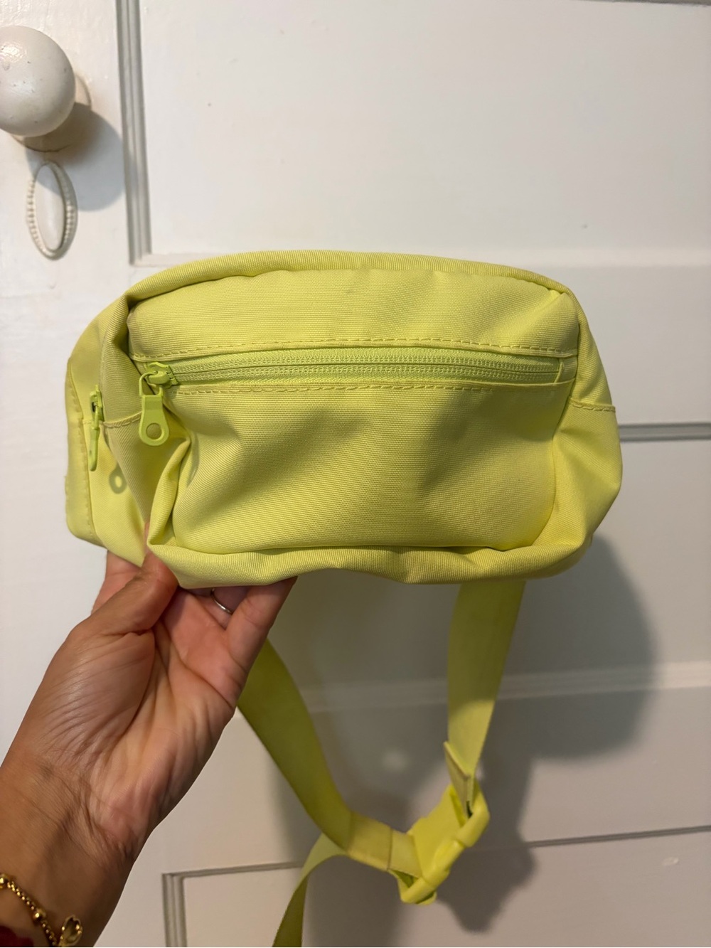 girlfriend collective Neon Yellow Crossbody Belt Bag